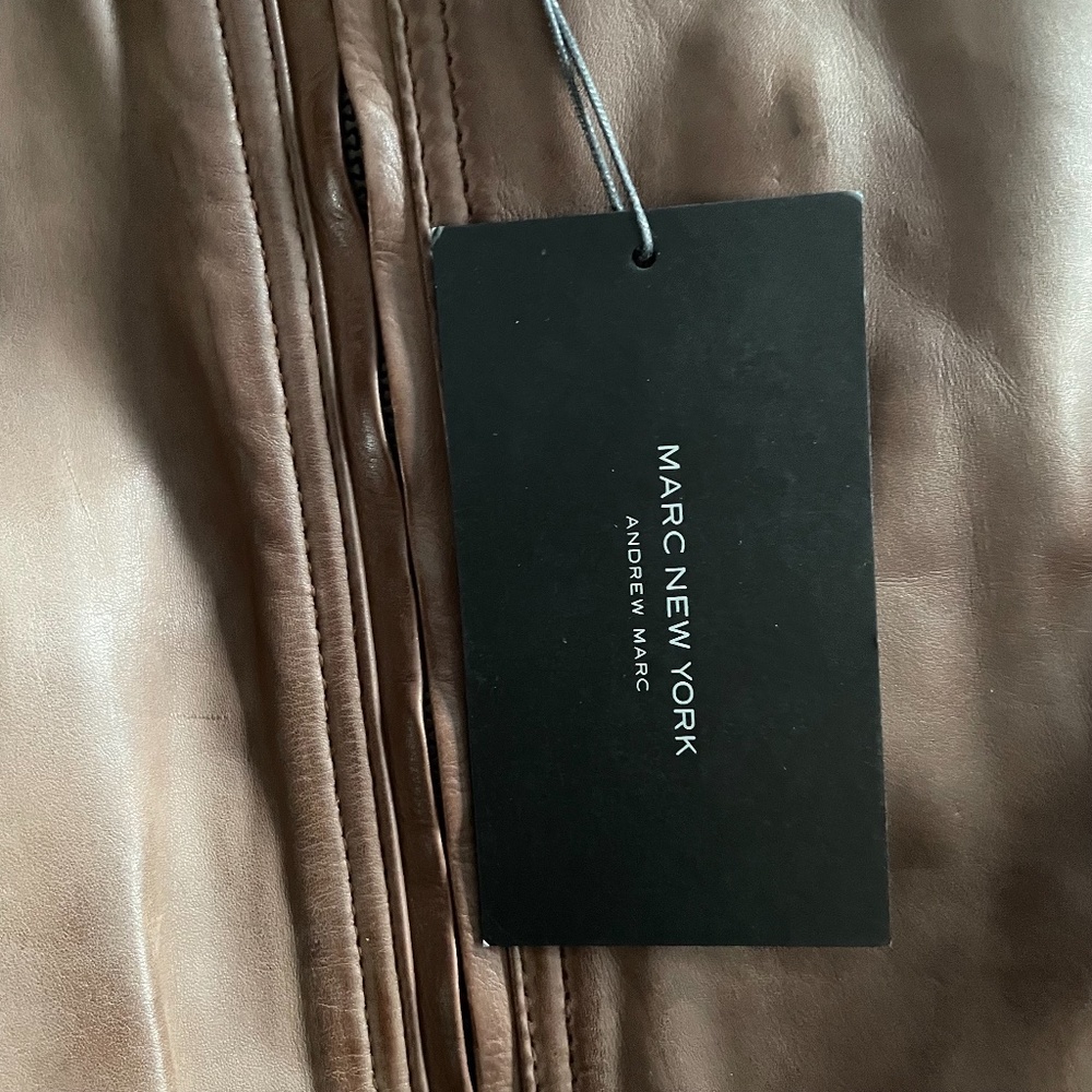 Marc New York - Andrew Marc Small Brown Leather Jacker - Picture 5 of 6